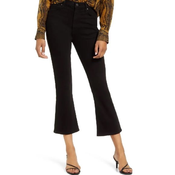 🎁 CITIZENS OF HUMANITY Demy High Waist Crop Flare Jeans - Picture 1 of 13